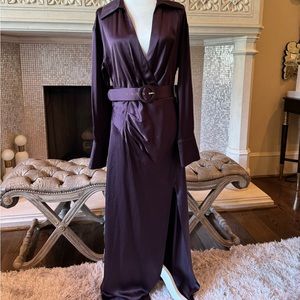 Plum maxi dress long sleeves